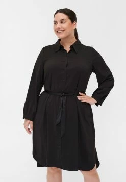 Zizzi BINDEBAND UND KNÖPFEN - Robe Chemise - Black