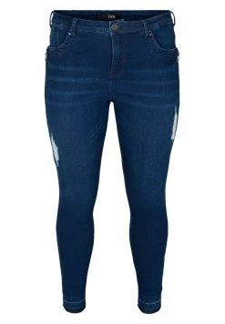 Zizzi WITH DISTRESSED LOOK - Jean Slim - Blue